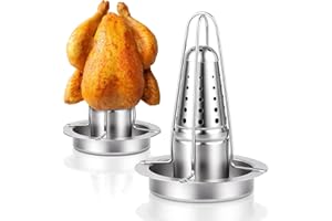 NEEROW Hähnchenbräter, 1 Stück Edelstahl Hähnchengrill, Bierdose Hähnchenhalter Grill, Geflügelbräter mit Abtropfschale für Backofen & Grill