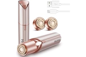 GLATTOL Profeir Facial Hair Removal for Women, Hair Removal Device, Facial Hair Remover for Women Face, Finishing Touch for Upper Lips, Chin & Cheeks, USB Rechargeable Included Two Replacement Heads