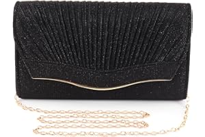 NiCoLa Lady Evening Clutch Bag Sparkling Women's Clutch Glitter Handbag Clutch Purse Retro Classic Shoulder Bag for Women Bride Wedding Banquet Prom Party, with Removable Chain for Formal Dress