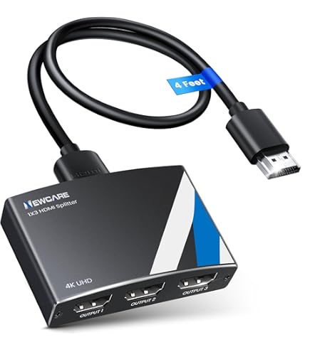 Splitter HDMI 1 Entrée 2 Sorties 4K 30Hz - Duplicateur Écran Pour PS4, Xbox, Lecteur Blu-Ray