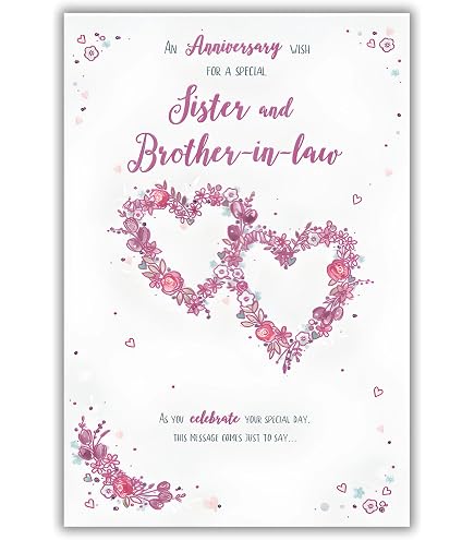 Regal Publishing Anniversary Card For Sister & Brother-in-Law - 9x6 Inch Greeting Card, UK Made