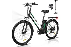 HITWAY Bicicletta Elettrica 26” Bici Elettrica Adulto City E-bike con Li-Batteria 36V/12Ah,Motore 250W,7 velocità,Max 25km/h,Fino a 35-90km,ebike Pedalata Assistita,Donna Uomo
