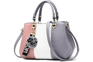 VARLIVOO Women Handbag Shoulder Bag for Ladies Female Messenger Bag for Work Top-Handle Bag Crocodile Pattern Waterproof PU Leather