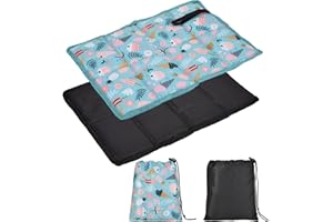 Willingood Confezione da 2 cuscini pieghevoli per esterni, impermeabili, portatili, con 2 tasche, per parco giochi all'aperto, giardino, stadio, caccia, campeggio, escursioni, picnic