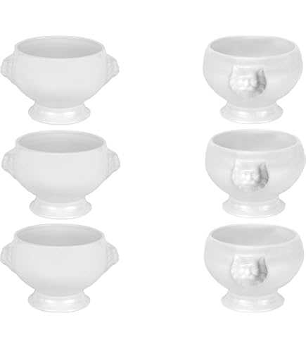 Bol Avec Tête De Lion HENDI 0.5L - Porcelaine Blanche, Micro-ondes Et Lave-vaisselle Safe