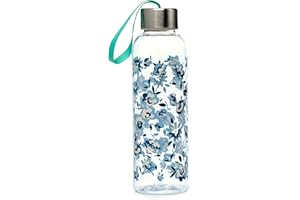 Puckator BOT170 Bouteille d'eau réutilisable en Plastique avec Couvercle métallique Motif Pivoine 500 ML, Unique
