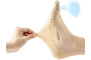 JARSEEN 4Paia Calzini Fantasmini Donna Traspirante Buco Nylon Cotone Invisible Corti Basse Salvapiede Calze con Gel Antiscivolo