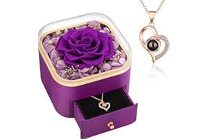 Beferr Mothers Day Preserved Rose Gifts for Mum Birthday Gifts for Women Purple Eternal Flowers Gift for Her Forever Flowers Gift for Mum Girlfriend Grandma Wife Mother Day Valentines Anniversary