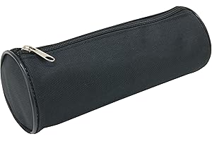 Waytex 931280 - Astuccio rotondo 21 cm, diametro 7,5 cm, tessuto nero tinta unita