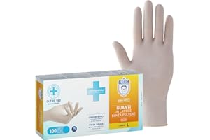 Bericah Dr. Protec,Febi Senza Polvere,Guanti in Lattice,Taglia L,100 Pezzi