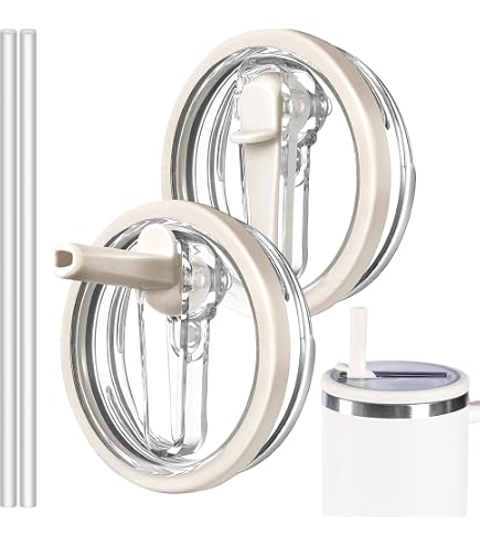 Lot De 2 Couvercles Anti-Fuite Pour Stanley Cup 100 Ml + 4 Pailles + Brosse – Accessoires Réutilisables Et Étanchés