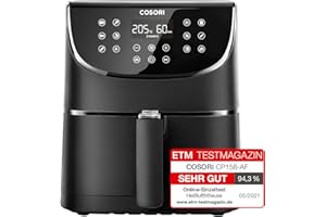 COSORI Air Fryer 5,5L avec 13 Fonctions, Friteuse sans Huile 1700W, Friteuse à Air Chaud avec 100 Recettes , et aussi Faites 