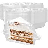 FUNSUEI 100 Pieces Triangle Individual Cake Slice Boxes, Clear Cake Slice Box with Lids, Individual Cheesecake Containers for