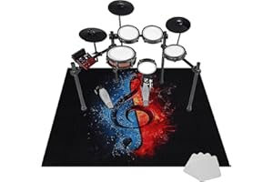 TKUHKNAG Alfombra de Tambor de insonorización, Kit de Batería de Jazz Electrónico, Alfombra para Bateria Acustica, Alfombras Acusticas Alfombra Bateria, Alfombras para Bombo Caja Alfombrillas 110 x 80 cm