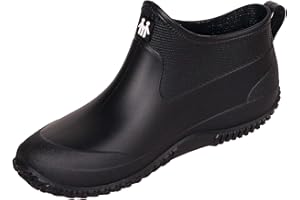SMajong Herren Damen Gummistiefel Kurze rutschfeste Regenschuhe Regenstiefel Gefüttert Gartenschuhe wasserdichte Kurz Stiefel 34-43 EU