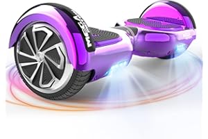 MEGA MOTION Hoverboard, Hoverboards Básico para Niños de Dos Ruedas de 6,5 Pulgadas, con Bluetooth-Altavoz, Motor Potente, Luz LED, Regalo para Niños