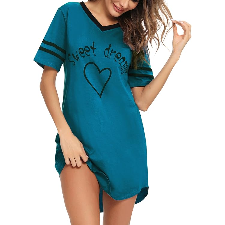 ENJOYNIGHT Camicia Da Notte Da Donna, A Maniche Lunghe - 7