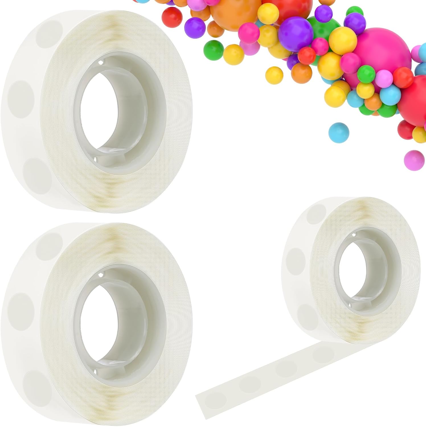 600 PCS Balloon Glue Dots, Removable Balloon Sticky Spots,Extra Strong Glue Dots Double Sided for Birthday Party Wedding Christmas Decorations and DIY Scrapbooking Craft. (600 PCS)