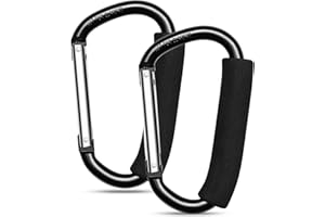 FFDASHUN 2 Pack Large Buggy Clips Locking Carabiner Clips Heavy Duty Aluminum Carabiner Super Durable Lock Carabiner Hook for Camping Hammocks Dog Leash Yoga Swing-