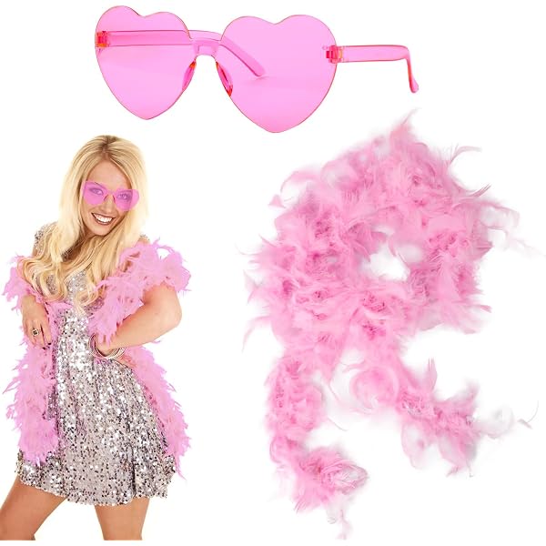 Écharpe Plumes Blanches 2m Avec Lunettes - Déguisement Ange Pour Fête Et Cosplay