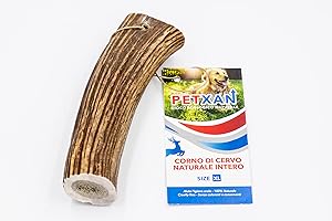 MEGAZOO Corna di Cervo per Cani 100% Naturale Masticare Giocattolo Osso (INTERO TG XL gr 221-270)