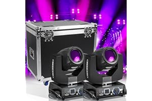 OSUSUENT 2PCS 230W 7R Beam Teste Mobili con Flightcase 17 Gobos 14 Colori Moving Head 24 prismi RGBW Luci Palco per Concerti, Palcoscenici, Club, Feste