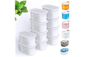 SAMANIJA Paquete de 10 filtros de agua de repuesto para gatos, compatibles con WOPET W300&W300B&W500 67oz/2L y 3.5L fuente de agua para mascotas