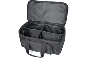 U`King Par Bag Geeignet für 4 Par Lampe, Wasserdichtes PVC Tragetasche mit 4 Fächern Verwendet zum Aufbewahren und Tragen von LED Par Licht, 40 x 20 x 23.5 cm