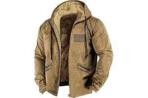 ZRYAZQ Veste Homme Chaud Veste Polaire Homme Casual Veste Chauffante Homme Zippé Sweat A Capuche Homme Chic Manteau Homme Hiver Blousons Homme Chasse Parka Homme Bombers Homme Blouson Aviateur Homme