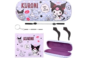 DIKLEY 3Pcs Neutral Flip Eyeglasses Cases,Unisex Fashion Hard Shell Glasses Case,With Protective Sunglasses Retainers nti-slip Silicone Cleaning Cloth
