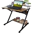ROYAL POLAR L-Shaped Desk with CPU Stand Corner Computer Desk with Storage Shelves Wooden Desktop Home Office Desk Grid Shelving Workstation for Gaming & Writing (Rustic Brown, 70cm)