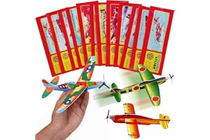 phxdance frigolitflygplan set – 12 st frigolit flygplan kastglidflygplan leksaker, individuellt förpackad skumglidflygplan, perfekt som present till barnkalas och utomhus frigolit