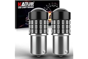 KATUR 1156 BA15S 7506 1073 1095 Lampadina a LED 3014 54 Chipset 650 Lumens per Segnale di Direzione Back Up Reverse Brake Tail Stop Parcheggio RV Lights, Brilliant Red (Pack of 2)