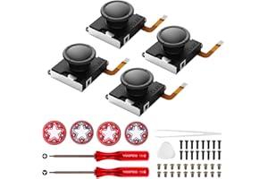 AKNES Gulikit Hall Effect Joystick do JoyCon - Zestaw Naprawczy do Switch OLED/Lite, Kontroler Bez Dryftu (2 Pary)
