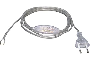 Kopp 140310090 Kabel Euro z Przełącznikiem Przezroczysty 2 m