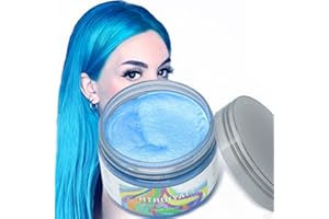 HTRUIYATY Temporal Para TeñIr Desechable Para El Cabello Hombres Mujeres Lavable Cera Pelo Color Cera Para Halloween Cosplay Crema Cabello azul