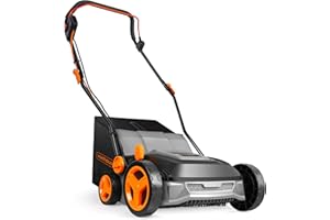 VonHaus Artificial Grass Brush 1800W – Electric Corded Lawn Sweeper Cleaner Machine for Fake Turf – 45L Collection Bag, 10m Cable, 5 Adjustable Heights, 370mm Working Width, Foldable Handle