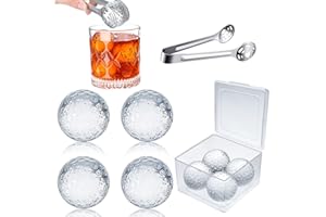 FUNTERY 8 Stück Valentinstag Golfball Whiskey Kühler Glas Whiskey Rocks Geschenkset für Männer Wiederverwendbare Whiskey Rocks Chilling Rocks mit Kunststoffbox und Zange für Cocktail Wein Ehemann Papa Freund