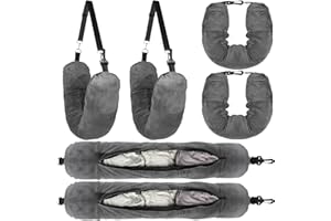 KOMABLEN 2pcs Reise Nackenkissen - Flugzeug Nackenkissen befüllbar mit Kleidung zum Reisen, Waschbarer Kissenbezug, Flug Nackenhörnchen - Handgepäck sparen, passend für 5 Tage Reisezubehör