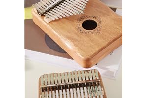17 Nycklar Portable Kalimba Finger Thumb Piano Marimba Musikinstrument för Barn och Vuxna Nybörjare (Brun) (Träfärg)