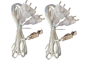 LEONARK Cordon corporel d'épée, de Sabre, de fleuret de l'escrime Cordon de Masque, Pince à Fil d'escrime - Prise à Deux Broches/Prise à Trois Broches, Fil Transparent (Set de 2)"