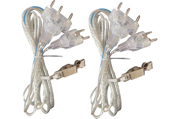 LEONARK Cordon corporel d'épée, de Sabre, de fleuret de l'escrime Cordon de Masque, Pince à Fil d'escrime - Prise à Deux Broches/Prise à Trois Broches, Fil Transparent (Set de 2)"