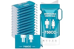 Yoodriy 12 Sacchetti Urina Monouso 750 ml con Maniglia, Orinatoio Portatile per Uomo, Donna e Bambini, Sacchi Igienici per Emergenze, Viaggio, Campeggio, Auto e attività Outdoor