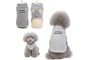 Tineer Pet Doggy Winter Lamb Cashmere Coat Warm Outdoor Fleece Dog Fleece Fodera Pullover Jacket Vest per Cani di Piccola Taglia Media (M, Grigio)