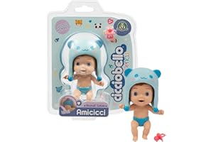 Amicicci Cicciobello Animal Cuties Bear Boy, Mini Personaggio con cappellino da animaletto e la codina sul pannolino, per Bambine dai 3 Anni, CC038200, Giochi Preziosi