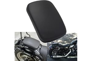 Hotiko Motorcycle Leather Pillion Pad 6 Suction Cup Rear Passenger Seat for Harley Cruiser Chopper Custom Bikes