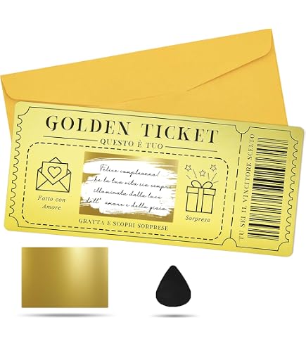 Biglietto Gratta E Vinci A Sorpresa Per Concerti E Festival - Personalizzabile Con Adesivo Dorato, Ideale Regalo