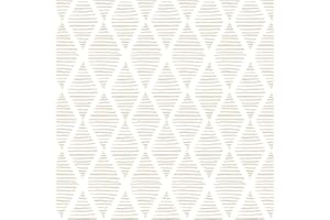 JOLIHOME Papel Pintado Geométrico Beige Autoadhesivo Papel de Contacto Rombo Vinilo Pegatinas para Sala de Estar Dormitorio Cocina Oficina Baño 44,5X1000cm