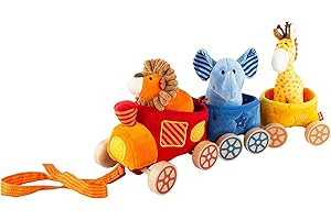 sigikid 41083, fille et garçon, train à tirer animaux de la savane, multicolore