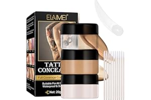 NADIAEN Tattoo Cover up Makeup,Two Color Tattoo Cover,Natural Scar Concealer,Tattoo Cover up Makeup Waterproof to Cover Tattoo,Scar,Birthmarks,Vitiligo,for Men & Women, All Skin Types